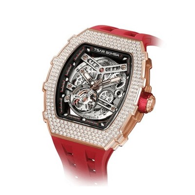 FedEx:Tsar Bomba Elemental Full Pave Zirconia Automatic Watch Tonneau TB8208D-12