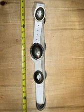 Native American/Southwestern Vintage Leather And Silver Concho Belt 35.5  