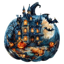 Jigfoxy Wooden Puzzles for Adults, Halloween Pumpkin Small,