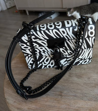 DKNY Black & White Logo Print Crossbody Bag C...