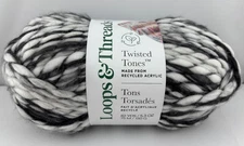 Loops & Threads Twisted Tones - WHITE TIGER - #7 Jumbo Weight Acrylic yarn Skein