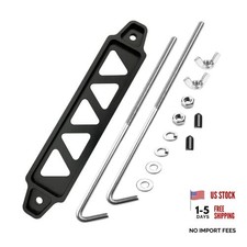 Battery Hold Down Sets,With Billet Aluminum Battery 10 inch bolts Matte Black