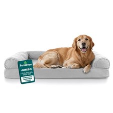 Furhaven Cooling Gel Dog Bed for Large Dogs w/ Removable Bolsters  Washable ...