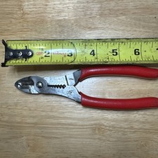Used Snap On Tools 7 Wire Stripper Cutter Crimper Red Pwcs7acf
