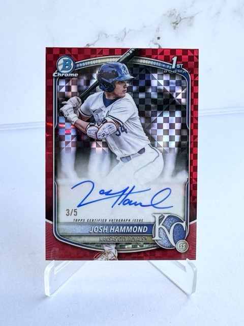 Josh Hammond 2025 Bowman Draft Chrome RED X-FRACTOR AUTO 3/5 #CPA-JH 1st Bowman