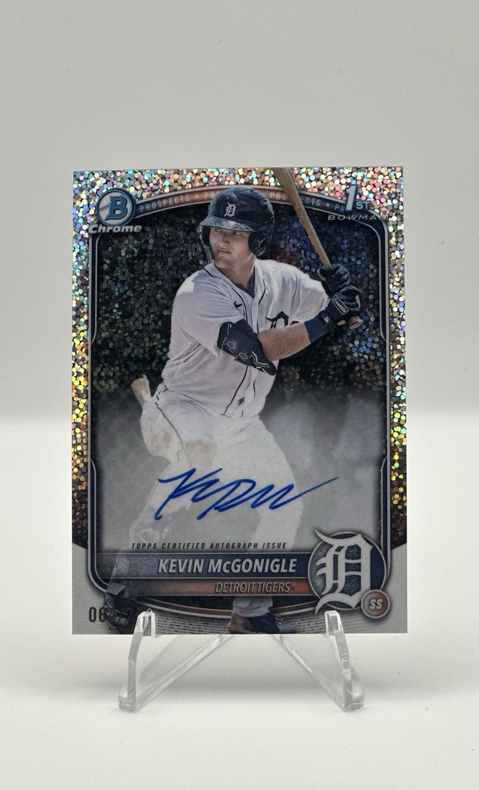 2025 Bowman Chrome Prospects Kevin McGonigle Speckle /299 Auto #CPA-KM