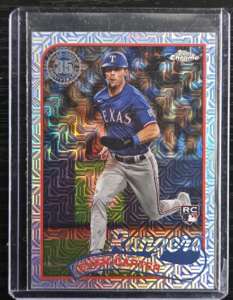 2024 Topps - 1989 Topps Chrome Silver Pack Evan Carter #T89C-21 (RC) Rangers
