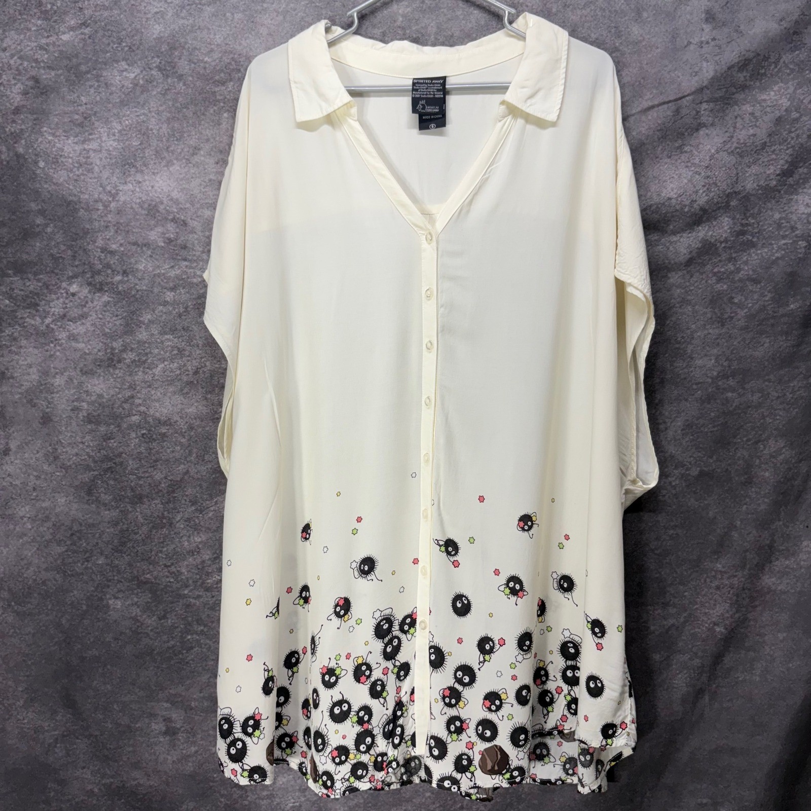 Her Universe Studio Ghibli Spirited Away Soot Sprite Button-Up Plus Size 5 5X