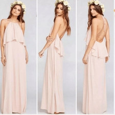 NWT Show Me Your Mumu Aimee Maxi Dress Gown Dusty Blush X-Small MRSP $172