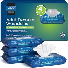 Adult Body Wipes Cleansing Moist Fabric 8x12 Inch Soft 200 Count Towel Liners