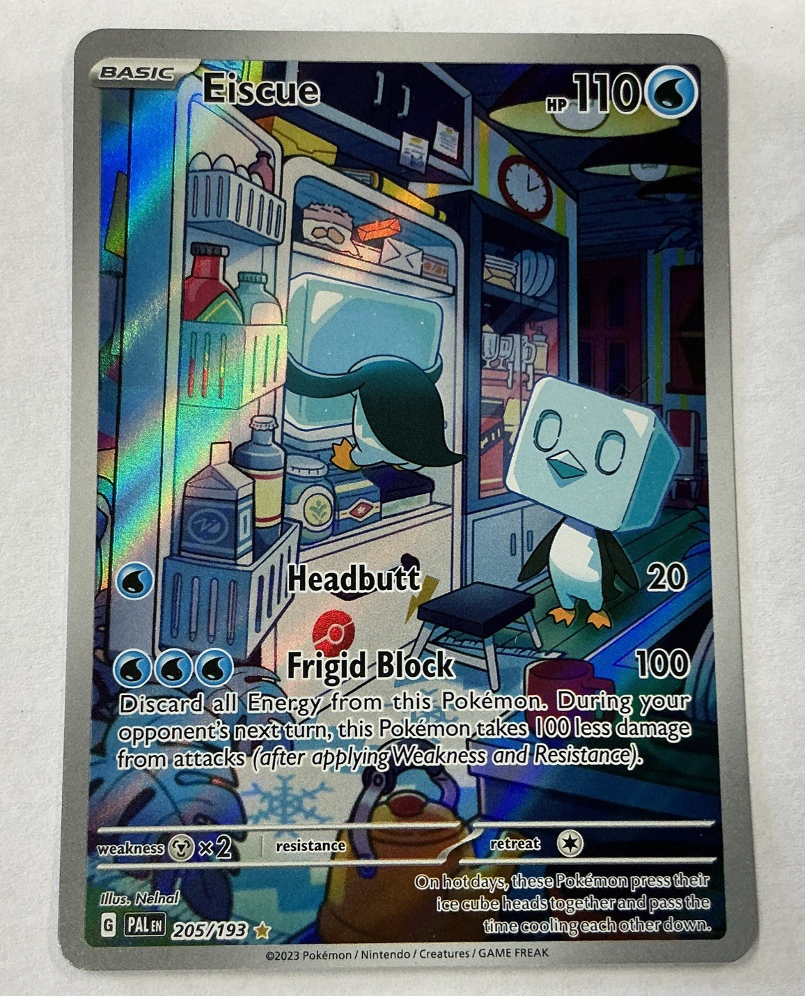 The Pokémon Company Eiscue 205/193 Sv02 Paldea Evolved Illustration Rare Holo EN