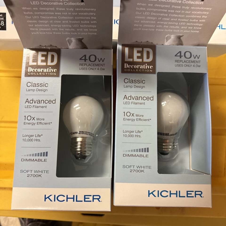 5 KICHLER Soft White Light Bulbs G16.5 Medium Base 40 Watt LED Vintage - Image 2 of 3