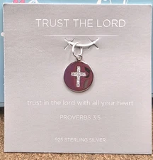 ORIGAMI OWL 925 STERLING SILVER "TRUST THE LORD" CORE MEMORY CHARM PENDANT NWT