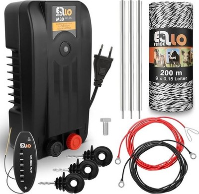Ellofence Electric Fence Starter Kit M with 200m Strand and Tester