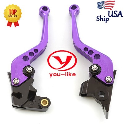 For Yamaha YZF 350 BANSHEE 1997-2008 ATV Quad Short Brake Clutch Lever Purple