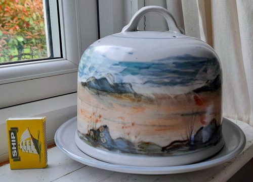Superb Large Highland Stoneware Seascape Cheese Dome - Picture 2 of 15
