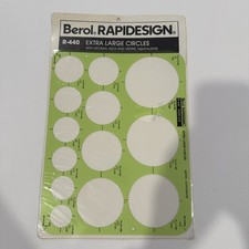 Berol RapiDesign TemplateR-440 Xlarge Circles W/Decimal Inch Metric Equivalent
