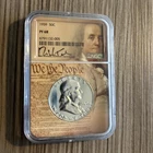 1959 FRANKLIN HALF DOLLAR NGC PF 68 RICK TOMASKA HAND SIGNED NICE ORIGINAL COIN