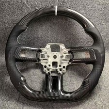 White Center Line Carbon Fiber Steering Wheel For Ford Mustang Gt S550 15-23