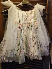 Azazie Arianna Diamond White A-Line Lace Tulle Toddler Dress Easter Dress Size 3