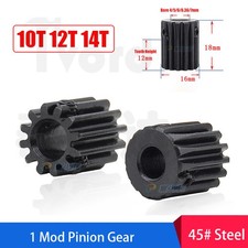 1 Mod Pinion Gear 10T 12T 14T Spur Gear With Screw 45# Steel 4/5/6/7mm Bore