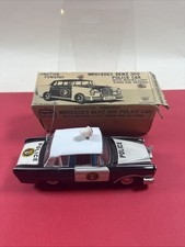 Ichiko Mercedes Benz 300 Police Car Japanese Tin Friction Toy Original Box MINT
