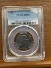 1957 P Washington Quarter PCGS MS66 Blueberry Toning