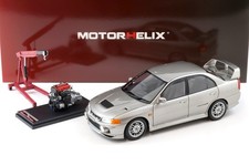 1:18 Motorhelix Mitsubishi Lancer EVO 4 IV Diecast Model Car 1999 Silver M84001