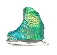 Metalic Figure Skating Boot Covers by Kami-So - Malachite Python