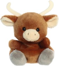 Palm Pals - 5" Landon Longhorn Stuffed Animal Plush Soft, Fluffy Touch - No Tag