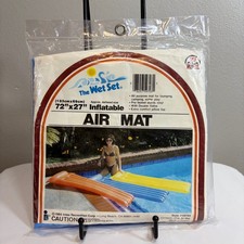 Vintage 1984 The Wet Set Intex Inflatable Air Mat Pool Float Blue 72x27 59703