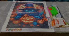 3D Diamond Art Kits Cat With Witches Hat Kit 12 12 X 16