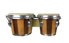 Bongo Drums Natural Wooden Sheep Skin Head See All Photos