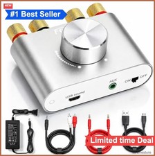 Mini Bluetooth 5.0 Stereo Amplifier 50W x 2 Digital Audio Amp USB AUX