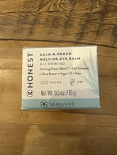 Honest Beauty CALM & RENEW MELTING EYE BALM - Full Size-New in Box SEALED 15g