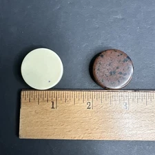 2 Pieces 1 1/8" Backgammon Chips Replacement Parts 1 Cream & 1 Speckled Brown