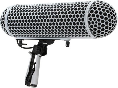 Blimp Windshield and Rycote Shock Mount Suspension System for Shotgun Microph...