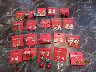 Lot 20 Assorted Celebrate Together Christmas Holiday Earrings Xmas Earring Lot 4