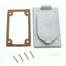 Arrow Hart Aluminum Gray Flip Lid Raised Self Closing Outlet Box Covers 7879FS