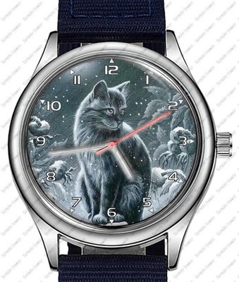 Winter Black Cat Gothic Trendy 38mm Face Wrist Watch
