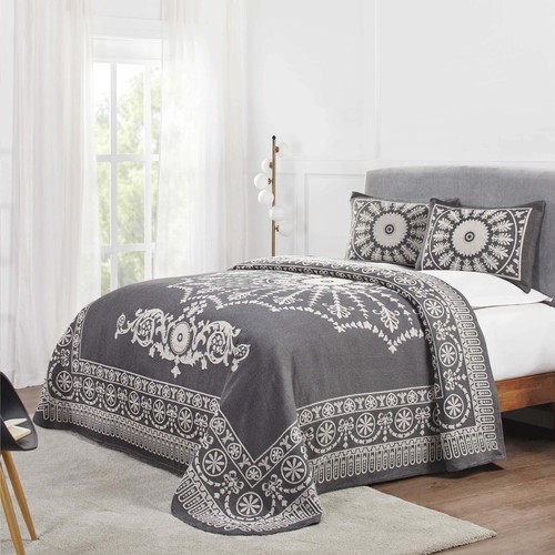 Kymbal Traditional Medallion Lightweight Cotton Blend Jacquard Bedspread Set - Picture 23 of 49