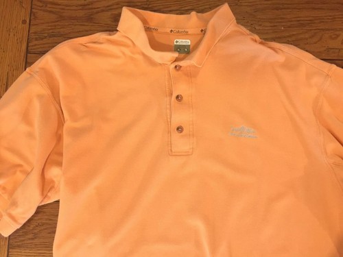 Polo Shirt uomo Columbia XL Fishing Bonefish logo Peach (R) - Foto 3 di 3