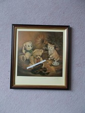 TEDDY BEAR PRINT FAMILY FAVOURITES SIGNED BY SUE WILLIS AND FRAMED