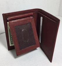 BRAND NEW MEN BROWN FLIP FOLD WALLET COWHIDE LEATHER WITH MONEY CLIP