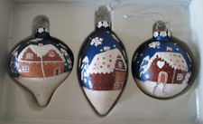 3 BIG 5"3"4" Gingerbread house Ornaments hand painted Christmas Snow Studio Nov