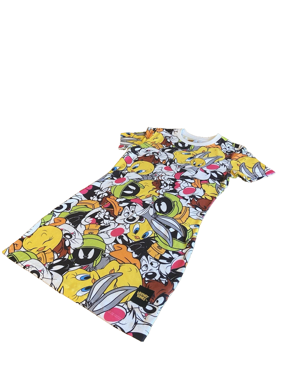 looney tunes t shirt dress INTIMO Looney Tunes Womens' Characters Bugs Bunny Nightgown Sleep Pajama Dress (X-Small) Grey at Amazon Women's Clothing store