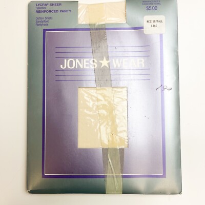 Vintage Jones Wear Sheer Pantyhose - Size Medium Tall - Lace Ivory