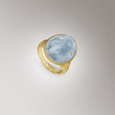 AB565-AQD By Marco Bicego / Lunaria / Ring / Yellow Gold And Aquamarine
