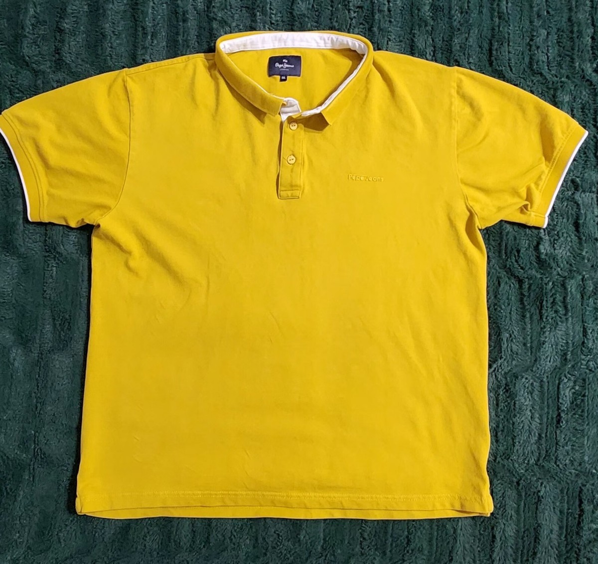 Pepe Jeans Yellow Short Sleeve Polo Shirt Size Xxl (Fits More Like 