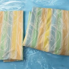 Springmaid VTG Full Flat Sheet & Pillowcase Pastel Butterfly Mariposa Cottage-